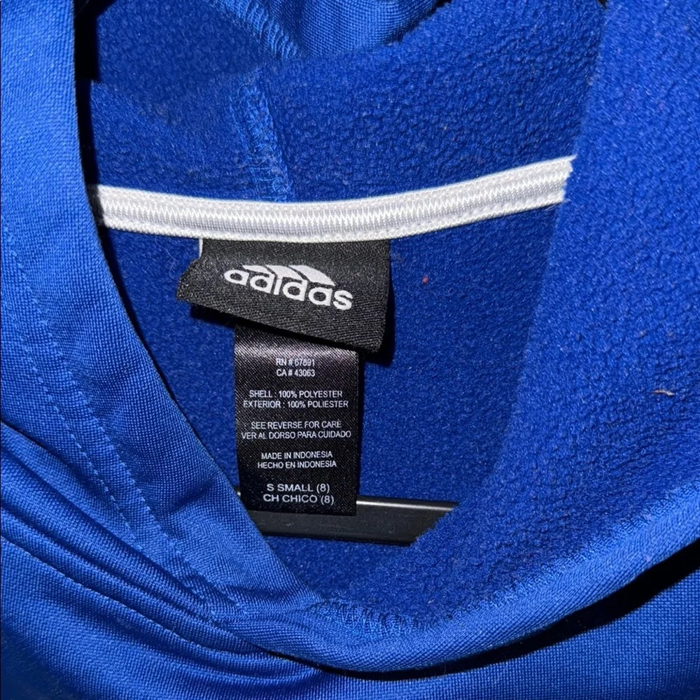 ✌️ 2/$20 Adidas Blue Sweatshirt Warriors Hoodie Sm/8 - Picture 2 of 4